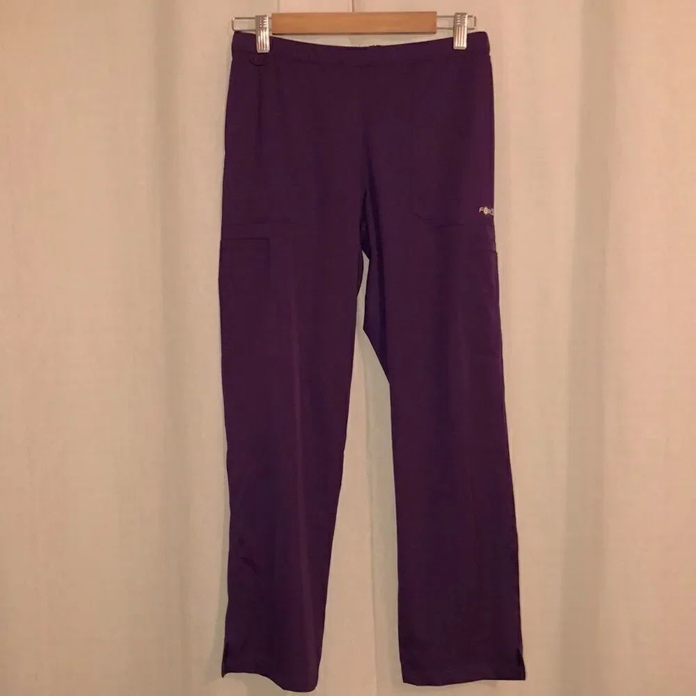 carhartt SP Force Purple Scrub Pants with Six Pockets Gold Drawstrings
